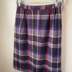 Vintage Madison Purple Pleated Skirt Knee-Length size 16